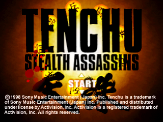 Tenchu: Stealth Assassins title screen for Playstation